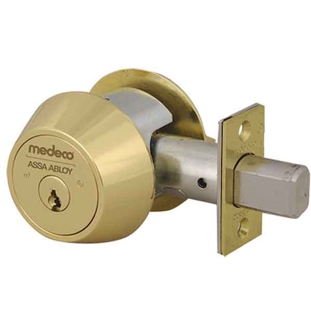 Medeco MEDECO:Comemrcial BiLevel Sgl. Deadbolt - 2-3/8" - Gold 11JC603-05-DLT